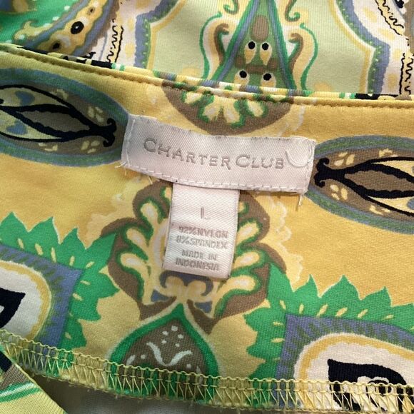 NWOT. Charter Club Women’s L Nylon & Spandex Print 3/4 Sleeve Top - Picture 9 of 9